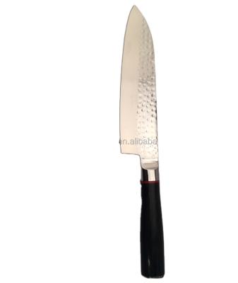 China 7 Inch Disposable High Carbon Santoku Stainless Steel Knife with Paaka Wood or Natural Wood Handle for sale