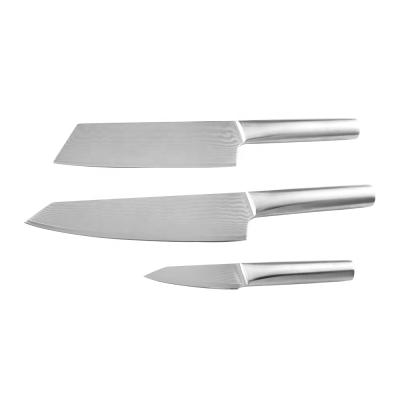 China Disposable Damascus Knife Set With Hollow Handle for sale