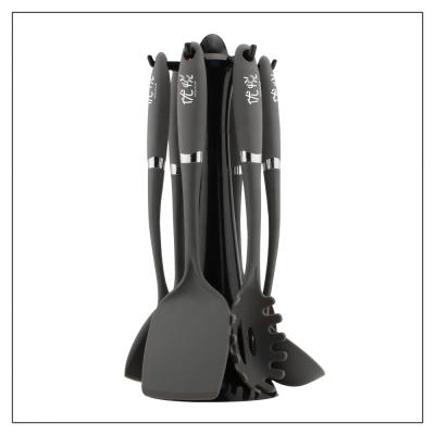 China YOUYUE 10 PCS Durable Nylon Heat Resistant Nonstick Kitchen Cooking Tools Utensils Utensil Sets Home Kitchen Sets Grey, Black 2000 for sale