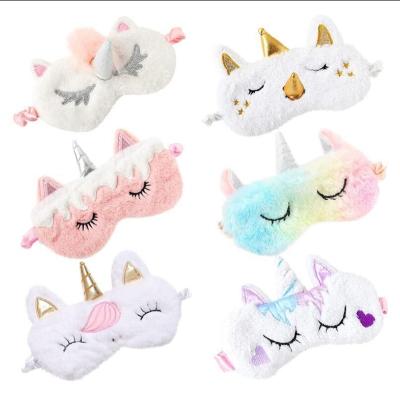 China Soft Funny Daily Life Horn Sleep Eye Shield Cover For Girls Airplane Eye Patch Plush Eye Mask For Sleep for sale