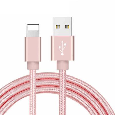 China Mobile phone alloy colorful injection nylon braided usb data and charging cable for iphone for sale