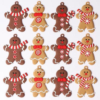 China Household Use New Clauscreative Decoration DIY Tree Ornaments Snowflakes Garland Small Ornaments Santa Gingerbread Man For Christmas for sale