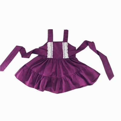 China 2020 Beautiful Purple Gorgeous Casual Girl Dress Kids Dresses Designs Boutique Cotton Party Lace Dress for sale