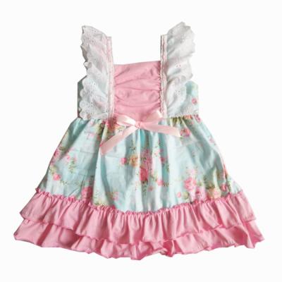 China Beautiful 2022 Cotton 2022 Summer Beautiful Flower Girl Dress Kids Pink Flower Dress Designs Pictures Gorgeous 100% for sale