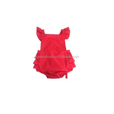 China 2020 Wholesale Children's Boutique Casual Lovely Red Baby Romper 100% Cotton Girl's Clothing Girl Romper for sale