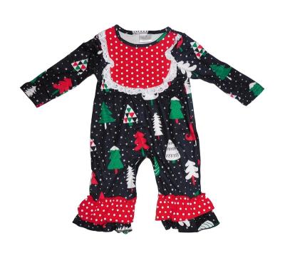 China Wholesale Baby Rompers Longsleeve Print Christmas Boutique Rompers Long Sleeve Babies for sale