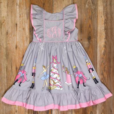 China Christmas Winter Vintage Floating Sleeve Girl Dress Cute Holiday Nutcracker Dress for sale