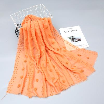 China Hot Sale Newest Design Bufanda Hiyab Women Courtesy Shawl Hot Sale Solid Color Hairball Scarf Cotton Ball Casual Scarf for sale