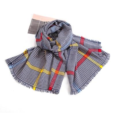 China Kashmir winter thick scarf long new product houndstooth design cashmere warm double-sided scarf women for sale