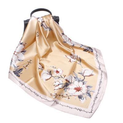 China Custom Printed Silk Satin Scarf Scarves En de las Turkey Fashion Ladies Scarf for sale