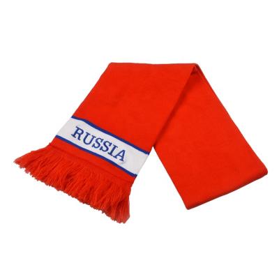 China Warm Knitted Russian Scarf 2022 Football Fans Scarf Custom Winter Scarf Factory Acrylic Materials Football Fans Scarf for sale