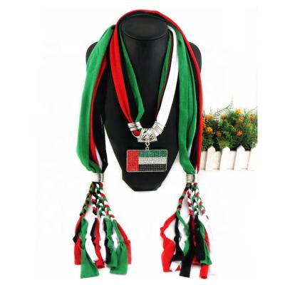 China Custom regalo Bufanda promocional factory UAE national day gift scarf tank top material fashion UAE flag color scarf for women for sale