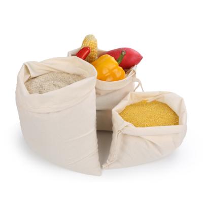 China Eco - Friendly Organic Drawstring Bag Style Cotton Shopping Bags Food Storage Bags for sale