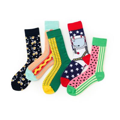 China Fashionable Winter Breathable Stockings Knitted Jacquard Style Cotton Women's Natural Cartoon Stockings Print Socks for sale