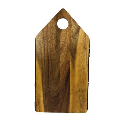 China Viable Cutting Tool Natural Acacia Wood Chopper Edge Wood Cutting Board For Sale for sale