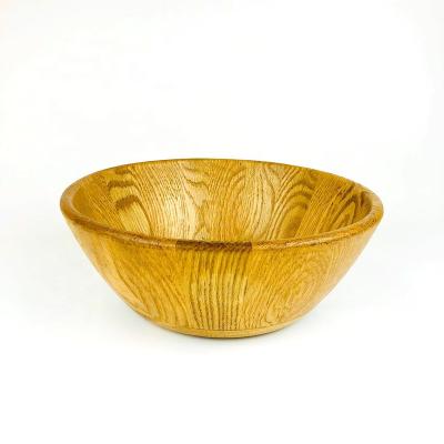 China Customized Viable Shaped Acacia Wood Natural Health Large Salad Bowl Reusable Bamboo Bowl for sale