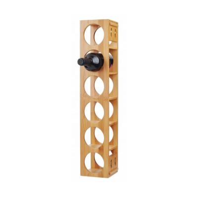 China Sustainable Eco Friendly Natural Wooden Wine Rack Countertop Bamboo Wine Bottle Storage Rack for sale