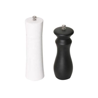 China 2021 Viable Hot Selling Customized Salt And Pepper Grinder Set Acacia Wood Black White Manual Salt Grinder And Pepper Mill Grinder for sale