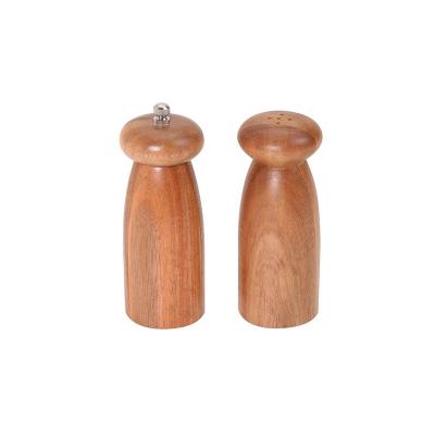 China Hot Sale Viable Manual Salt and Pepper Grinder Set Acacia Wood 6