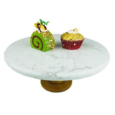 China Modern High Quality White Marble Display Susan For Dessert Cake Pastry Lazy Dish Rotating Turntable Food Display for sale