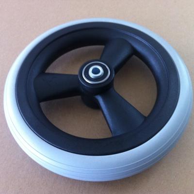 China Wheelchair / Trolley PU Solid Flat Free Foam Filled PU Wheel PU Wheel Rubber PU Banded Wheels for sale