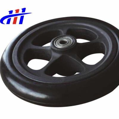 China Hot Selling Wheelchair Wheelchair Caster Wheels PU Wheelchair Part Inch PU Tire Wheelchair Foam Filled Wheel for sale