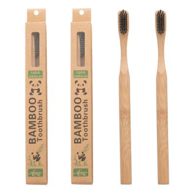 China Disposable Adult Bamboo Toothbrush Set Japanese Bamboo Wooden Bamboo Charcoal Toothbrush Soft Wholesale for sale