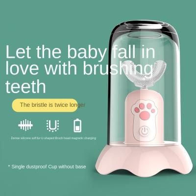 China NewUCildren Battery Operated Electric Toothbrush UShaped Silicone In Mouth Baby Electric Toothbrush Sonic Kids for sale