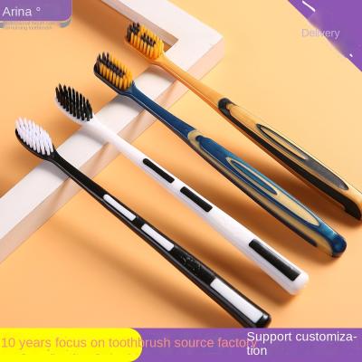 China Disposable Soft-Bristle Bamboo Toothbrush Charcoal Suit Couples Fashion Packing Four Colors Adult Factory Wholesale for sale