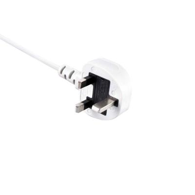 China UK Mains Appliance Computer Cord 3 PIN British White Plug for sale