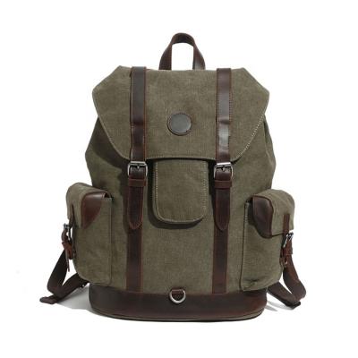 China Waterproof New Arrival Leather Bookbag Canvas Laptop Rucksack Backpack 2020 Vintage For Men, Durable Travel Laptops Backpack for sale