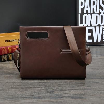 China Laptop Bag for Business in Retro Business Casual Wear Messenger Shoulder Briefcase PU Fashion Portable Pack Computer Laptop Running Leather Shoulder Office for sale