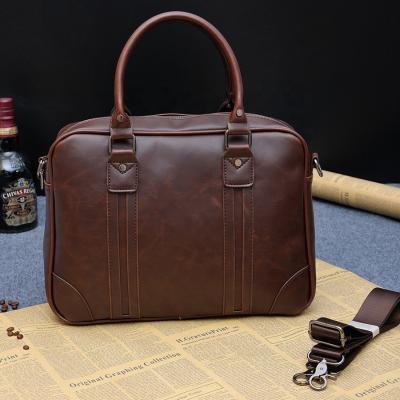 China Laptop Bag For Business Dropshipping Korean Mens PU Leather Shoulder Briefcase Laptop Bag Cross - Body Business Messenger Bags Laptop Tote Bag for sale