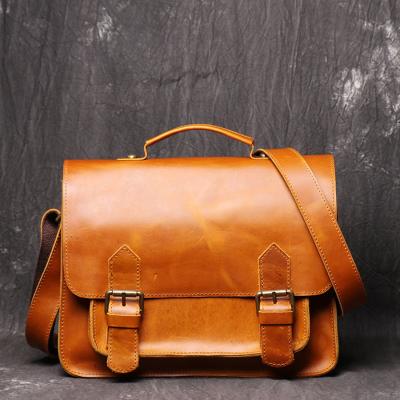 China Laptop Bag For Business Leather Bags Leather Messenger Bag For Men And Women , Vintage Business Briefcase | handmade, rugged and distressed | genuine retro for sale