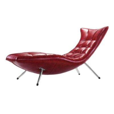 China Extended Minimalist Style Chaise Lounge Leather Reclining Chair Modern Design For Bedroom for sale