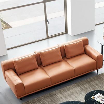 China Reclining Brown Leather 3 Seat Sleeper Couch Modern Luxury Living Room Sofas for sale