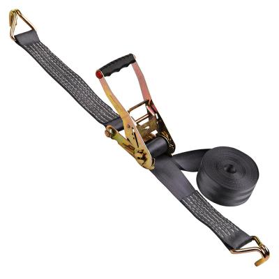 China Heavy Duty Strap Down Cargo Control 50mm Ratchet Handle 5T Ratchet Handle Polyester Plastic Ratchet Tie Down for sale