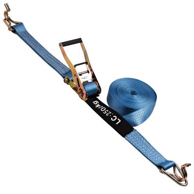 China Heavy Duty Cargo Control 50mm 5T 3T Cargo Control Ratchet Tie Down Strap Polyester Ratchet Tie Downs for sale