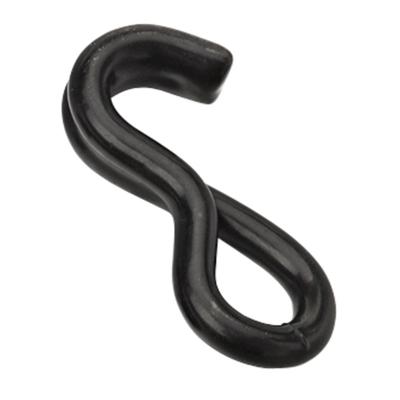 China Cargo Check S Hook 1500Kgs 25mm Black Wire Hook Ratchet Tie Down Ties Rubber Coated Double S Hook For Cargo Check for sale