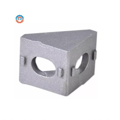 China Aluminum Alloy Steel Custom L-Shape Corner Connector Die Casting Corner Bracket Inner Chevron For Extrusion Profile for sale