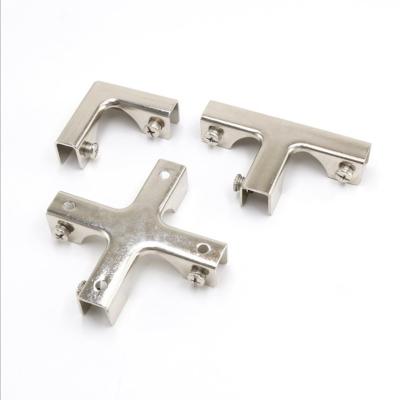 China Champion Steel Custom L Shaped T Shaped Cruciform Glass Clip Clamp Clamp Metal Glass Holder for sale