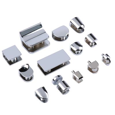 China Support Clamp Steel Zinc Alloy Glass Glass Holding Clips Metal Glass Clamp Clips for sale