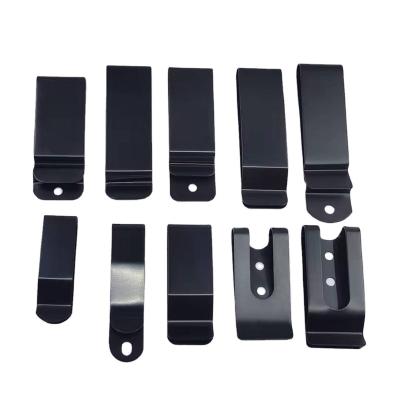 China Factory Wholesale Metal Steel Stamping Parts Manganese Clip Leather Case Clip Belt Bag Clip Back Hardware Parts for sale