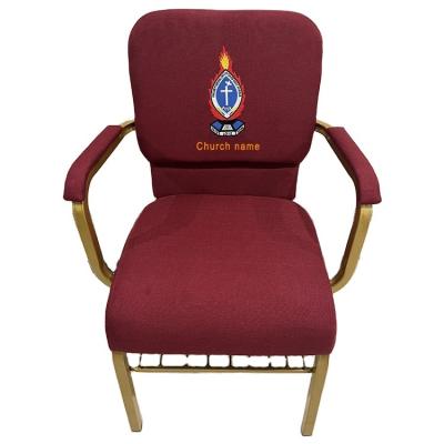 China Traditional Chinese Factory Church Chairs Stackable Fireproof Covers Interlocked Church Chairs for sale