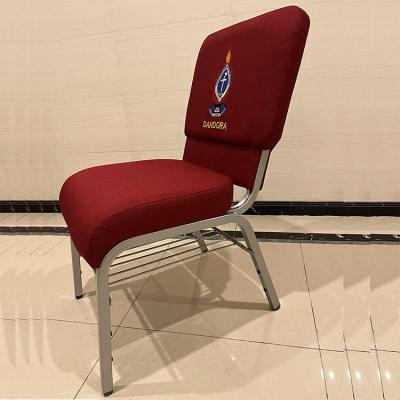 China Fashionable Durable Traditional Wholesale Hot Sale Steel Tube Church Chair For Auditorium for sale