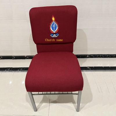 China Traditional Multicolor Comfortable Stackable Chair With Back Pad Church Pulpit Chairs For Church for sale