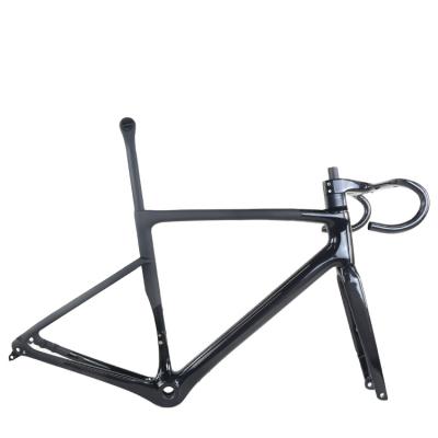 China Road Bikes New 2022 Carbon Road Frameset 700C Flat Disc 140mm Flat Disc Brake Machine Carbon Frameset and Di2 for sale