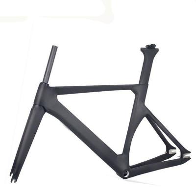 China Road Bikes Factory Direct Sale Carbon Track Bike Frame Matte Black Carbon Fiber Track Frame 1-1/8 Speed ​​1-1/2 Fixed Bike Frameset for sale