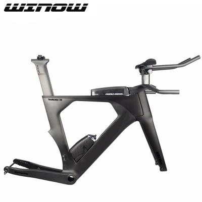 China Winowsports TT DI2 BB386 Bikes 48/52/54/56/58cm Carbon TT Bike Frame Disc Brake Thru Axle 142X12mm Time Trial Bike Frame In Stock for sale