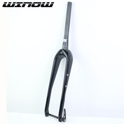 China Road Bikes WINOWSPORT 700*38C Carbon Gravel Fork T800 Toray Carbon Fork Road Bike 700c Rake 55mm 160MM Disc Brake Gravel Fork for sale